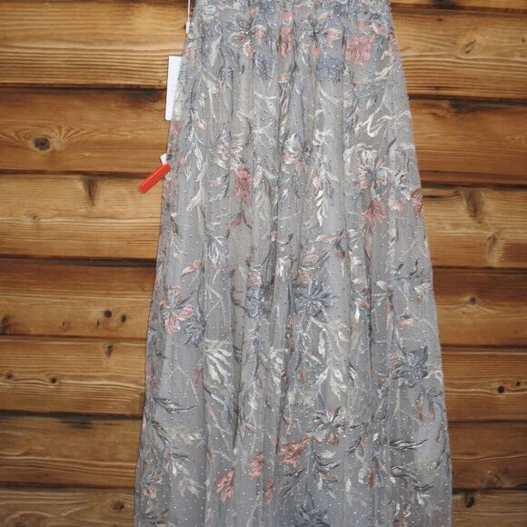 Mac Duggal 20263 Emery Embroidered Gown Dress Gray 6 - Picture 10 of 16